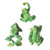 Zeng 3 Green Frog Statues Indoor and Outdoor Decorative Arts and Crafts Terrace Yard and Garden Decoration Statues Frog Resin Animal Sculptures