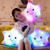 ZTD Creative Glowing LED Night Light Twinkle Star Shape Plush Pillow Stuffed Toys, Pink