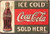 Desperate Enterprises Coca Cola c 1916 Ice Cold Tin Sign 16  W x 125  H