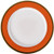 Premium Plastic Round Plates | White/Orange Peel | 10.25" | Pack of 10 | Party Supply