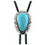 QUKE Native Western Blue Natural Turquoise Stone Bolo Tie Handmade Genunie Leather For Men Women