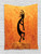 Ambesonne Retro Tapestry Kokopelli Character Print on Grunge Background Wall Hanging for Bedroom Living Room Dorm Decor 40  X 60  Orange Black