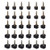 Cosmos 15 Pairs High Heel Tips Shoes Replacement Tap Caps 5 Size 8 9 10 11 12mm U Shape Black