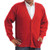 Alpaca Cardigan Golf Sweater Jersey V Neck Buttons and Pockets Made in Peru RED L