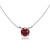 Sterling Silver 6mm Round Red Ruby CZ Swarovski Crystal Solitaire Choker Necklace for Women Girls 13  Plus 3  Extender