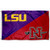 College Flags   Banners Co Split LSU Tigers vs Nicholls State Colonels House Divided 3x5 Flag