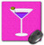 3D Rose Bright Purple Martini in Glass with OlivePink Background  Matte Finish Mouse Pad   8 x 8    mp 57114 1