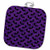 3D Rose Black Flying Bats Pattern On A Purple Background Pot Holder 8 x 8