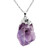Top Plaza Reiki Healing Crystal Stone Pendant Necklace Irregular Natural Raw Amethyst Gemstone Necklaces for Womens