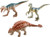 Jurassic World Mini Dino Baryonyx, Ankylosaurus, Metallic Blue Figures, 3 Pack