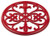 Home Basics Cast Iron Fleur De Lis Trivet (Red)