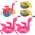 WATINC 12 Pack Inflatable Flamingo Ring Toss Game Flamingo Head Target Toss Express Inflatable Set Perfect for Pool Party Float Fun Luau Decorations Family Reunion or Summer Get Together