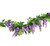 Sunrisee 2 Pcs Artificial Flowers 6.6ft Silk Wisteria Ivy Vine Hanging Flower Greenery Garland for Wedding Party Home Garden Wall Decoration, Purple