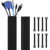 Kootek 118 Inch Cable Management Sleeves with Cable Ties Neoprene Cable Organizer Cord Cover Wire Hider for TV Computer Office Theater  Large Black