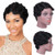 Short Finger Wave Curly Wigs Mommy Hair Wig 100  Human Hair Short Wavy Curly Wig Pixie Cut Wig For Black Women 1B