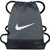 Nike Brasilia Training Gymsack Drawstring Backpack with Zippered Sides Water Resistant Bag Flint Grey Black White