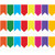 Colorful Pennants Bulletin Board Border Trim for Classroom Chalkboard Whiteboard Decoration Scalloped 36ft