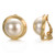 Yoursfs Ivory Pearl Clip on Earrings For Women Round Button Earrings 18K Yellow Gold Plated Non Pierced Earrings