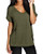 ZANZEA Women s Summer Casual T Shirt Short Sleeve Loose Basic Tee V Neck Plus Size Tops Shirts Blouse 01 ArmyGreen XXX Large