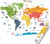 HomeEvolution Kids Educational Removable World Map Peel and Stick Large Wall Decals Stickers for Children Nursery Bedroom Living Room