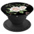 Romantic White Rose Flower on Black Background PopSockets Grip and Stand for Phones and Tablets