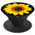 Sunflower on a Balck background   Floral yellow Sun Flower PopSockets Grip and Stand for Phones and Tablets