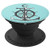 Retro Anchor Illustration on Teal Background Nautical PopSockets Grip and Stand for Phones and Tablets