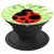 Cute Ladybug Red Artistic Design on White Leaf Background PopSockets Grip and Stand for Phones and Tablets