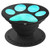 Ice Blue Dog Paw in Black Background Phone Grip Dog Lovers PopSockets Grip and Stand for Phones and Tablets