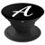 Black Pop Background White Pattern Monogram Letter A Initial PopSockets Grip and Stand for Phones and Tablets