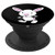 Happy White Bunny Rabbit with Hands Up on Black Background PopSockets Grip and Stand for Phones and Tablets