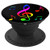 Music Instrument Notes Key Treble Clef Pentagram Gift Black PopSockets Grip and Stand for Phones and Tablets