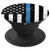 Thin Blue Line USA American Flag Black Abstract Background PopSockets Grip and Stand for Phones and Tablets