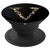 Cute Floral Initial Letter V Monogram on Black PS20021 PopSockets Grip and Stand for Phones and Tablets