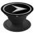 Silvery Play Button Icon on Black Background PopSockets Grip and Stand for Phones and Tablets