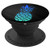 Turquoise Teal Blue Pineapple On Black Background PopSockets Grip and Stand for Phones and Tablets