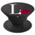 Monogram Initial Letter L with Red Rose on Black Background PopSockets Grip and Stand for Phones and Tablets