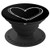 White Layered Hearts with Black Background PopSockets Grip and Stand for Phones and Tablets