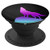 Teal Purple Pink Ombre Wolf On Black Background PopSockets Grip and Stand for Phones and Tablets