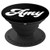 Amy First Name White on Black Background PopSockets Grip and Stand for Phones and Tablets
