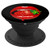 Red Strawberry Lips   Red Lipstick Kiss on Black Background PopSockets Grip and Stand for Phones and Tablets