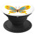 Cool Blue Turquoise And Yellow Butterfly On White Background PopSockets Grip and Stand for Phones and Tablets
