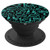 Cute Cats Pattern Teal Design on Black Background PopSockets Grip and Stand for Phones and Tablets