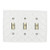 Meriville Moroccan 3 Toggle Wallplate, Triple Switch Electrical Cover Plate, Off White