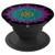 Black Background Purple Blue Green Exploded Mandala PopSockets Grip and Stand for Phones and Tablets