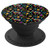 Boho Paisley   Daisy Floral Pattern On Black Background PopSockets Grip and Stand for Phones and Tablets