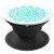 Turquoise Light Blue Peace Mandala White Background PopSockets Grip and Stand for Phones and Tablets