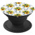 Sunflower with Leaves Floral Pattern White Background PopSockets Grip and Stand for Phones and Tablets