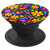 Cute Flowers Pattern Print With Black Background PopSockets Grip and Stand for Phones and Tablets