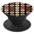 Donut Pattern Black Background PopSockets Grip and Stand for Phones and Tablets